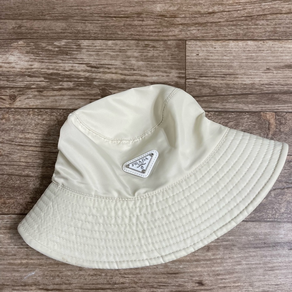 Prada Beige/White Bucket Hat